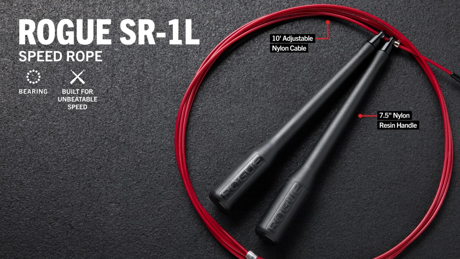 Rogue SR-1L Long Handle Bearing Speed Rope 3 Rogue SR-1L Long Handle Bearing Speed Rope