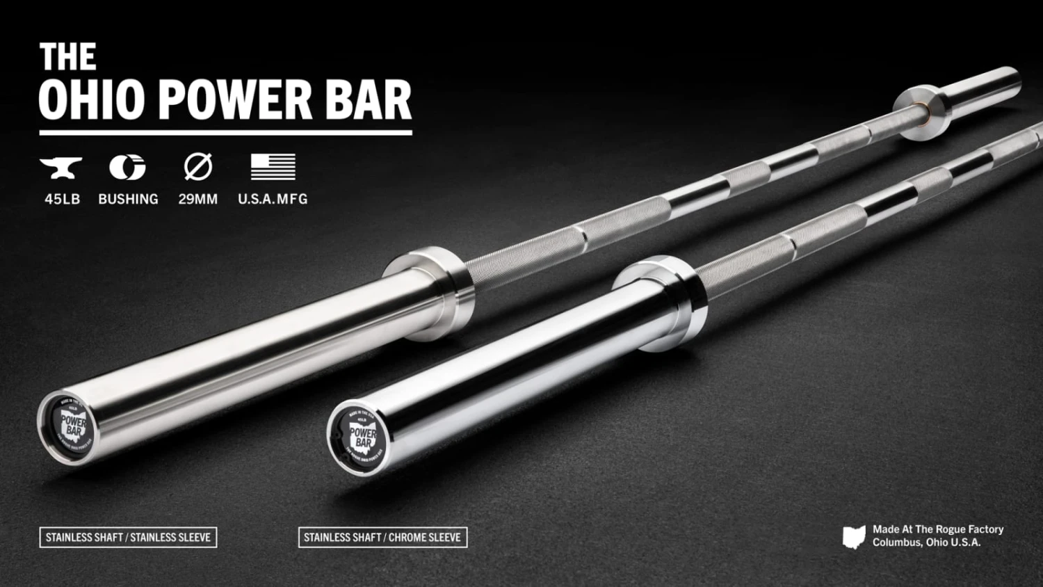 Rogue 45LB Ohio Power Bar - Stainless Steel 3 Rogue 45LB Ohio Power Bar - Stainless Steel