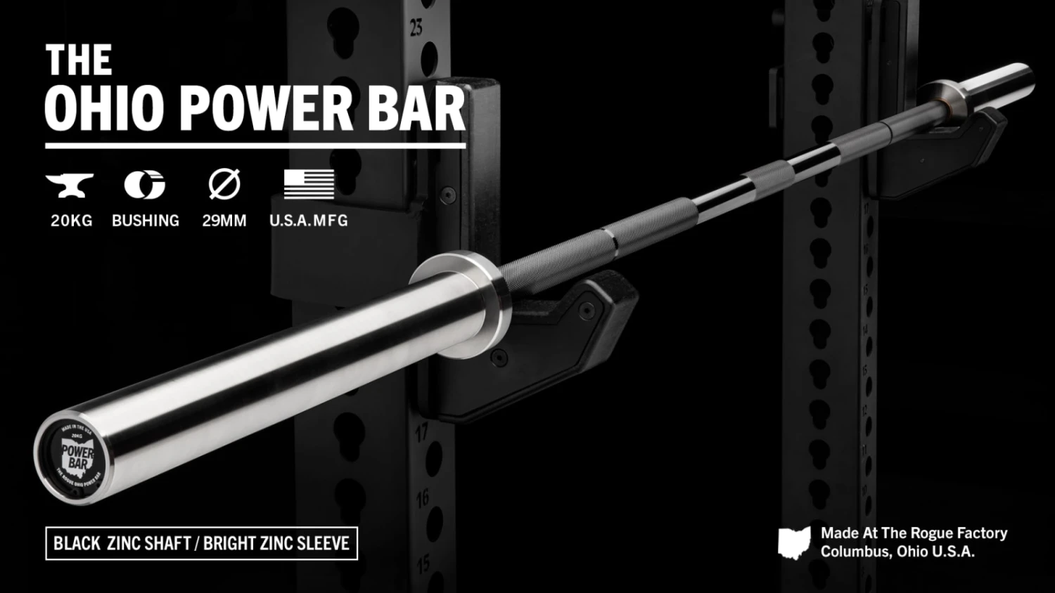 Rogue 20KG Ohio Power Bar - Black Zinc 3 Rogue 20KG Ohio Power Bar - Black Zinc